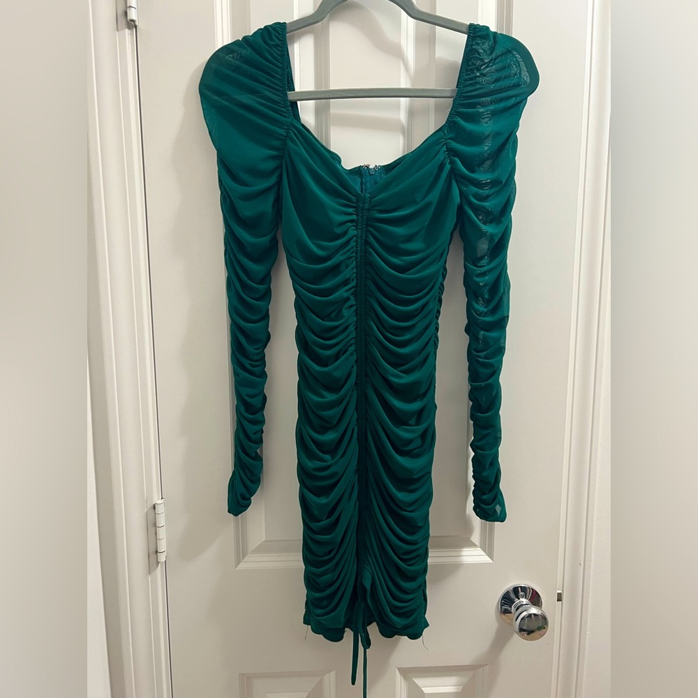 windsor medium green ruched dress